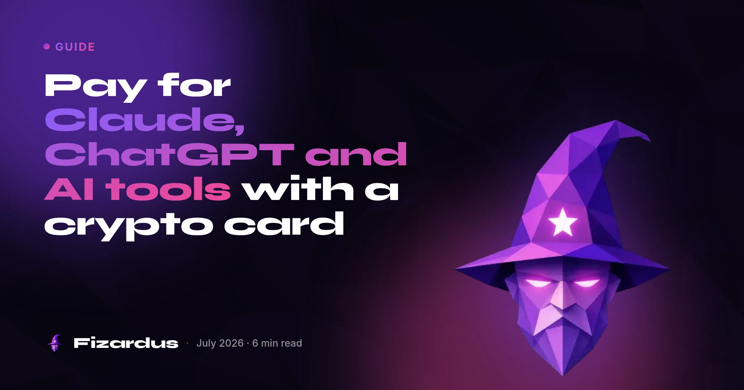 Pay for Claude, ChatGPT and AI tools with a crypto card