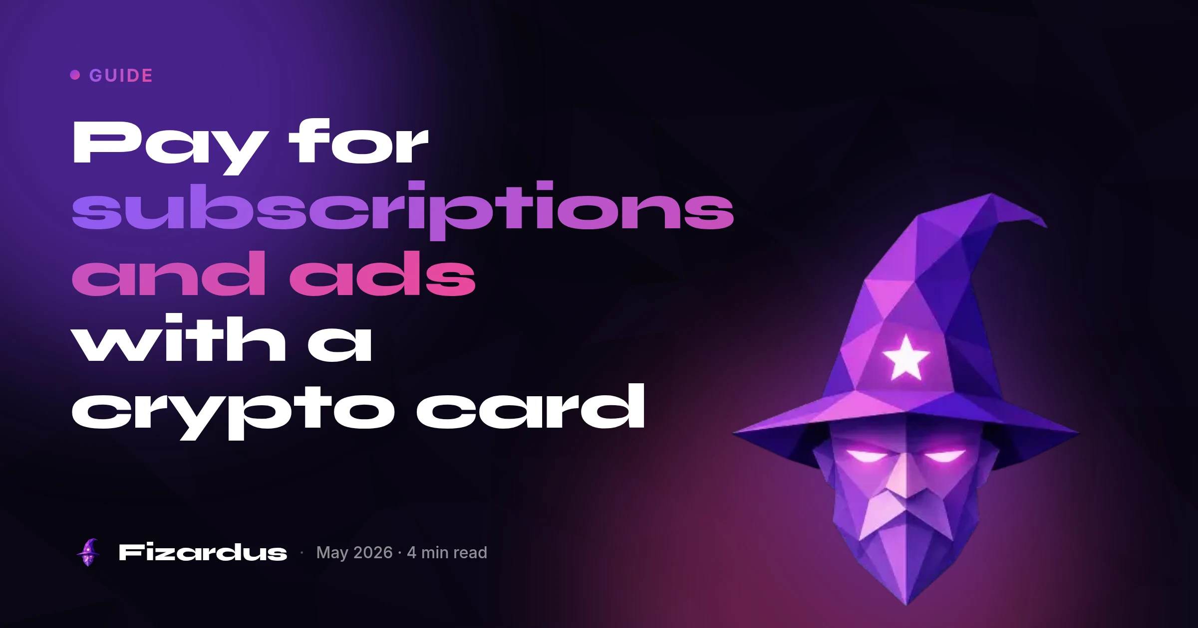 Pay for subscriptions and ads with a crypto card